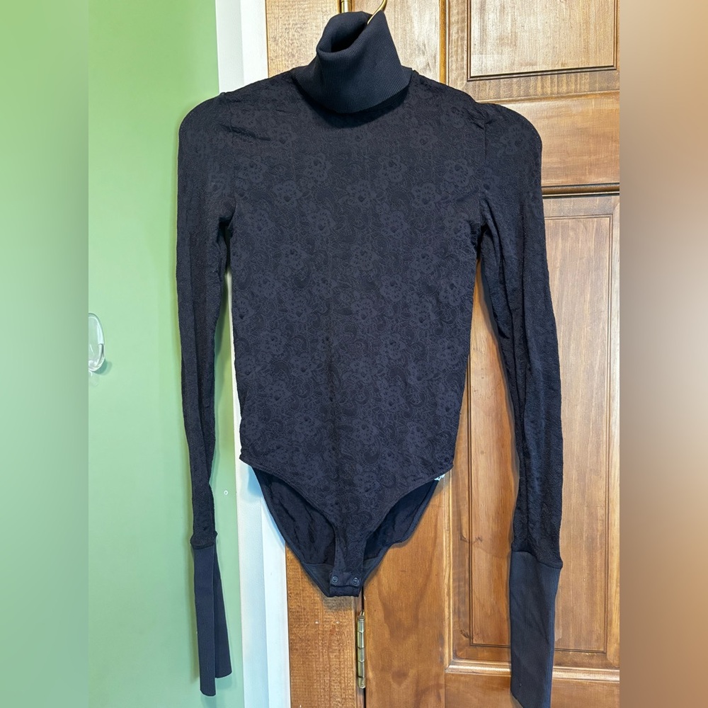 Wolford Floral Turtleneck Bodysuit